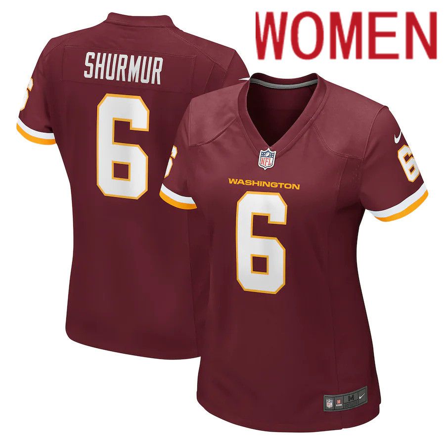 Women Washington Redskins 6 Kyle Shurmur Nike Burgundy Game NFL Jersey